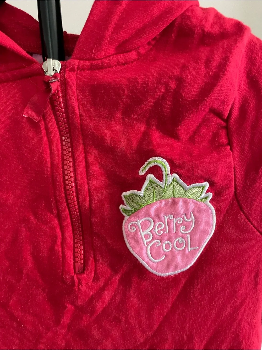 Vintage Y2K Strawberry Shortcake Berry Cool Hooded Cargo Dress Girls 7/8 Rare